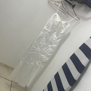 Elegant White Satin Gown